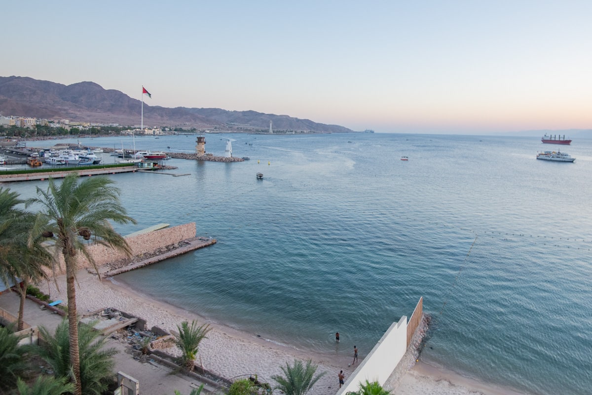 Panorama sur la plage d'Aqaba